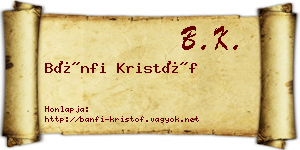 Bánfi Kristóf névjegykártya