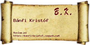 Bánfi Kristóf névjegykártya