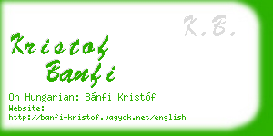 kristof banfi business card